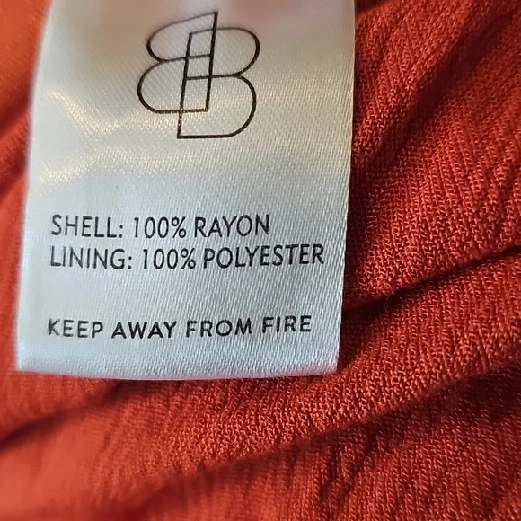 NWT Baltic Born Burnt Orange Maxi Flowy Vheck Dress Short Sleeve Sz 6 - Picture 9 of 9